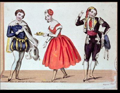 Cherubino, Fanchette and Figaro, scene from 